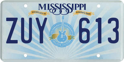 MS license plate ZUY613