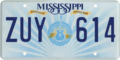 MS license plate ZUY614