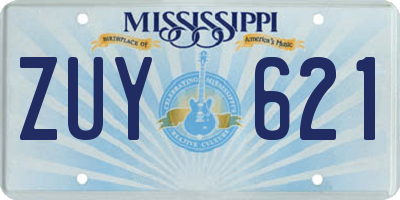 MS license plate ZUY621