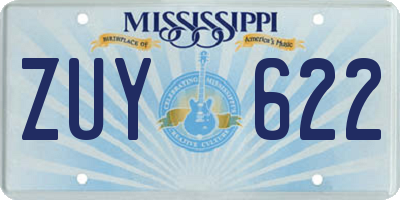MS license plate ZUY622