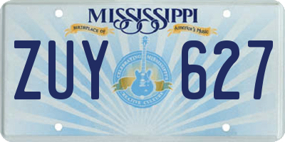 MS license plate ZUY627