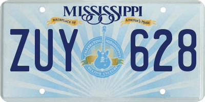 MS license plate ZUY628