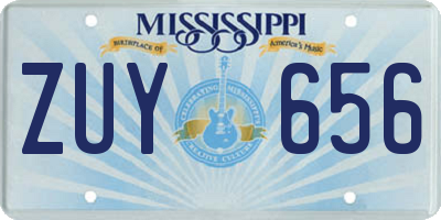 MS license plate ZUY656