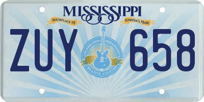 MS license plate ZUY658