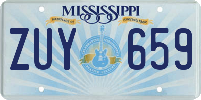 MS license plate ZUY659