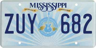 MS license plate ZUY682