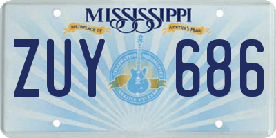 MS license plate ZUY686