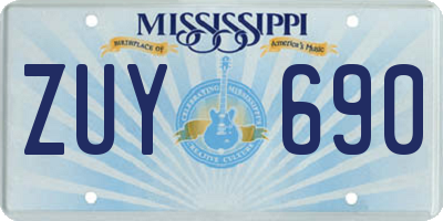 MS license plate ZUY690