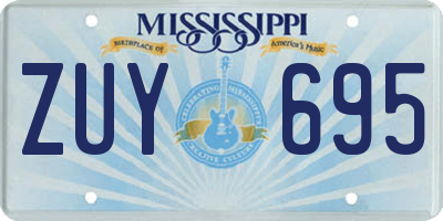MS license plate ZUY695