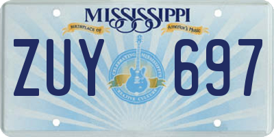 MS license plate ZUY697