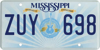 MS license plate ZUY698