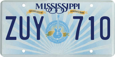 MS license plate ZUY710