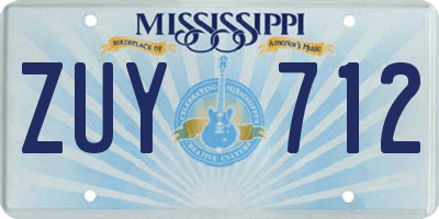 MS license plate ZUY712