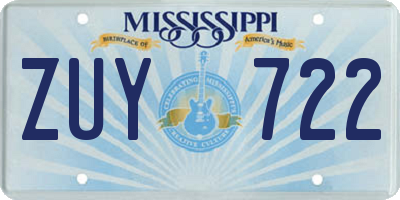 MS license plate ZUY722