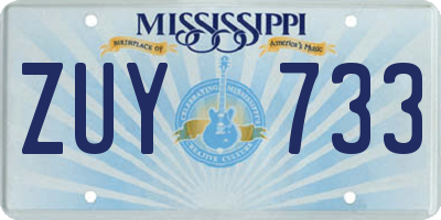 MS license plate ZUY733