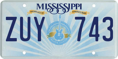 MS license plate ZUY743