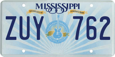 MS license plate ZUY762