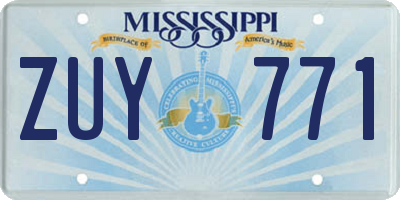 MS license plate ZUY771