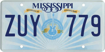 MS license plate ZUY779