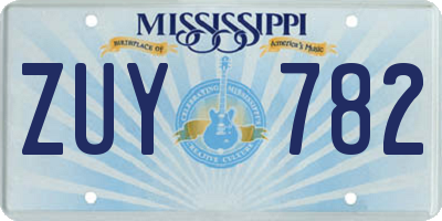 MS license plate ZUY782