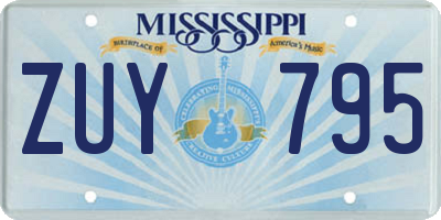 MS license plate ZUY795