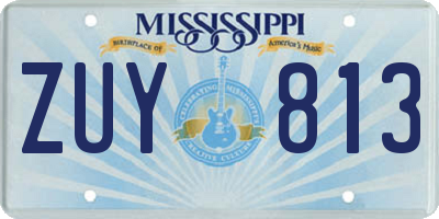 MS license plate ZUY813