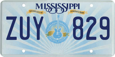MS license plate ZUY829