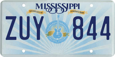 MS license plate ZUY844