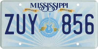 MS license plate ZUY856
