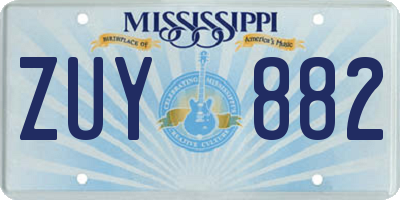 MS license plate ZUY882