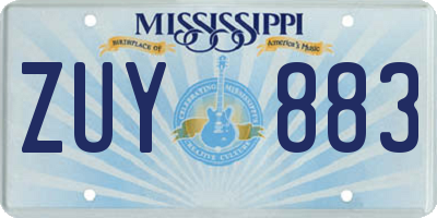 MS license plate ZUY883