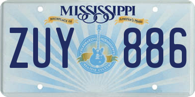 MS license plate ZUY886