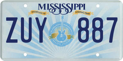 MS license plate ZUY887