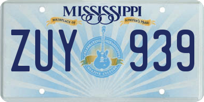 MS license plate ZUY939