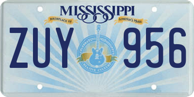 MS license plate ZUY956
