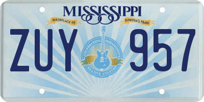 MS license plate ZUY957
