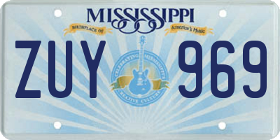 MS license plate ZUY969
