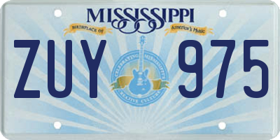 MS license plate ZUY975