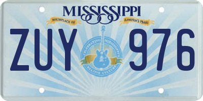 MS license plate ZUY976