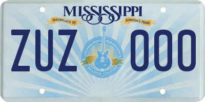 MS license plate ZUZ000