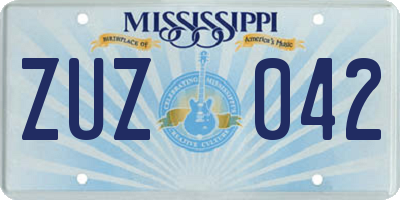 MS license plate ZUZ042