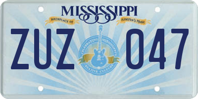 MS license plate ZUZ047