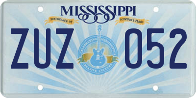 MS license plate ZUZ052