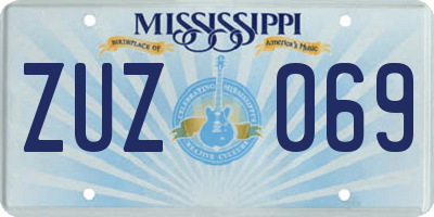 MS license plate ZUZ069