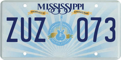 MS license plate ZUZ073