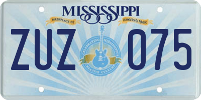 MS license plate ZUZ075