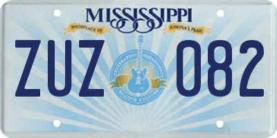 MS license plate ZUZ082