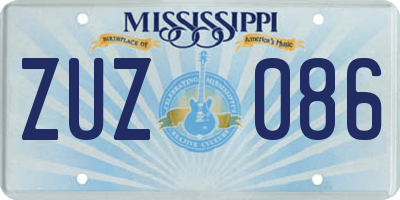 MS license plate ZUZ086