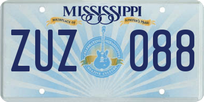 MS license plate ZUZ088