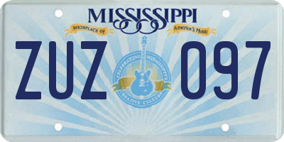 MS license plate ZUZ097